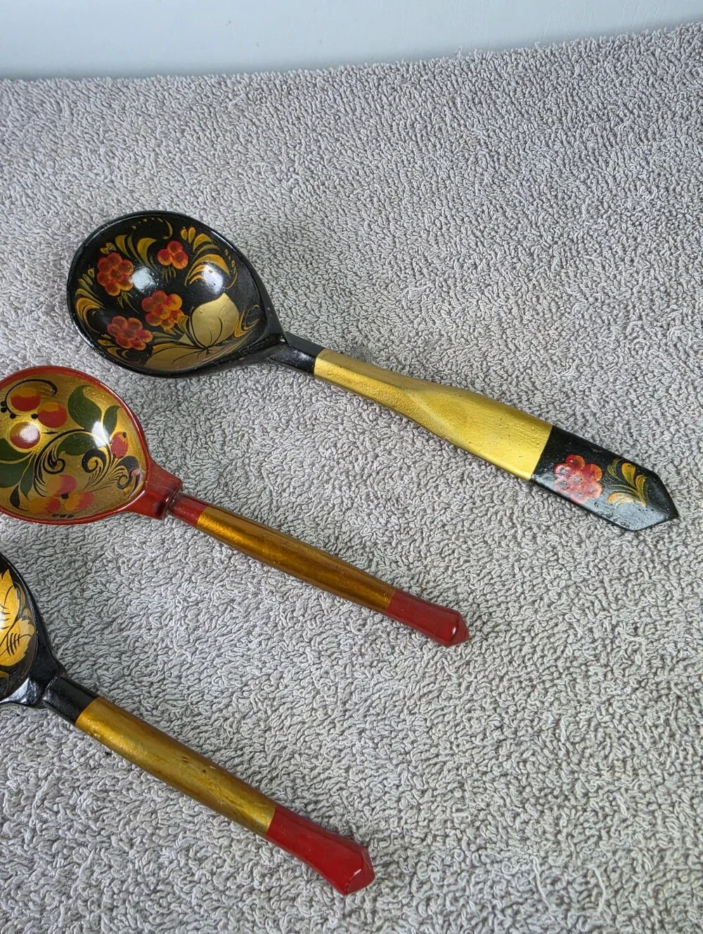 Russian Folk Art Spoons Khokhloma-style